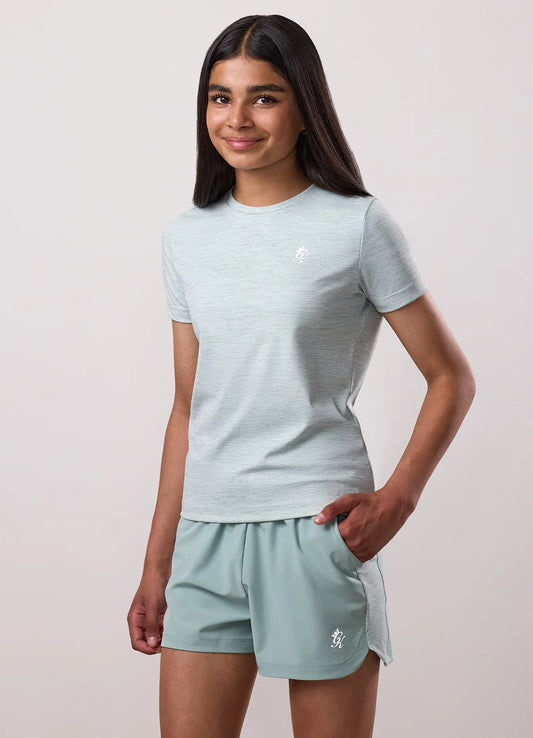 Gym King Junior 365 Short Sleeve T-Shirt Green Mist Grindle