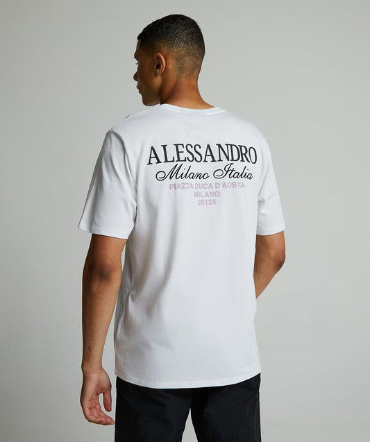 Alessandro Zavetti Montanelli T-Shirt White/Jet Black/Lilac