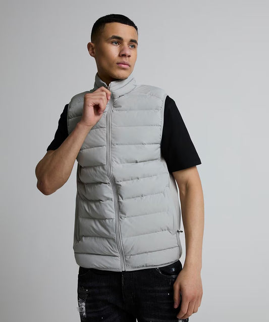 Alessandro Zavetti Masso Padded Gilet Silver Thyme