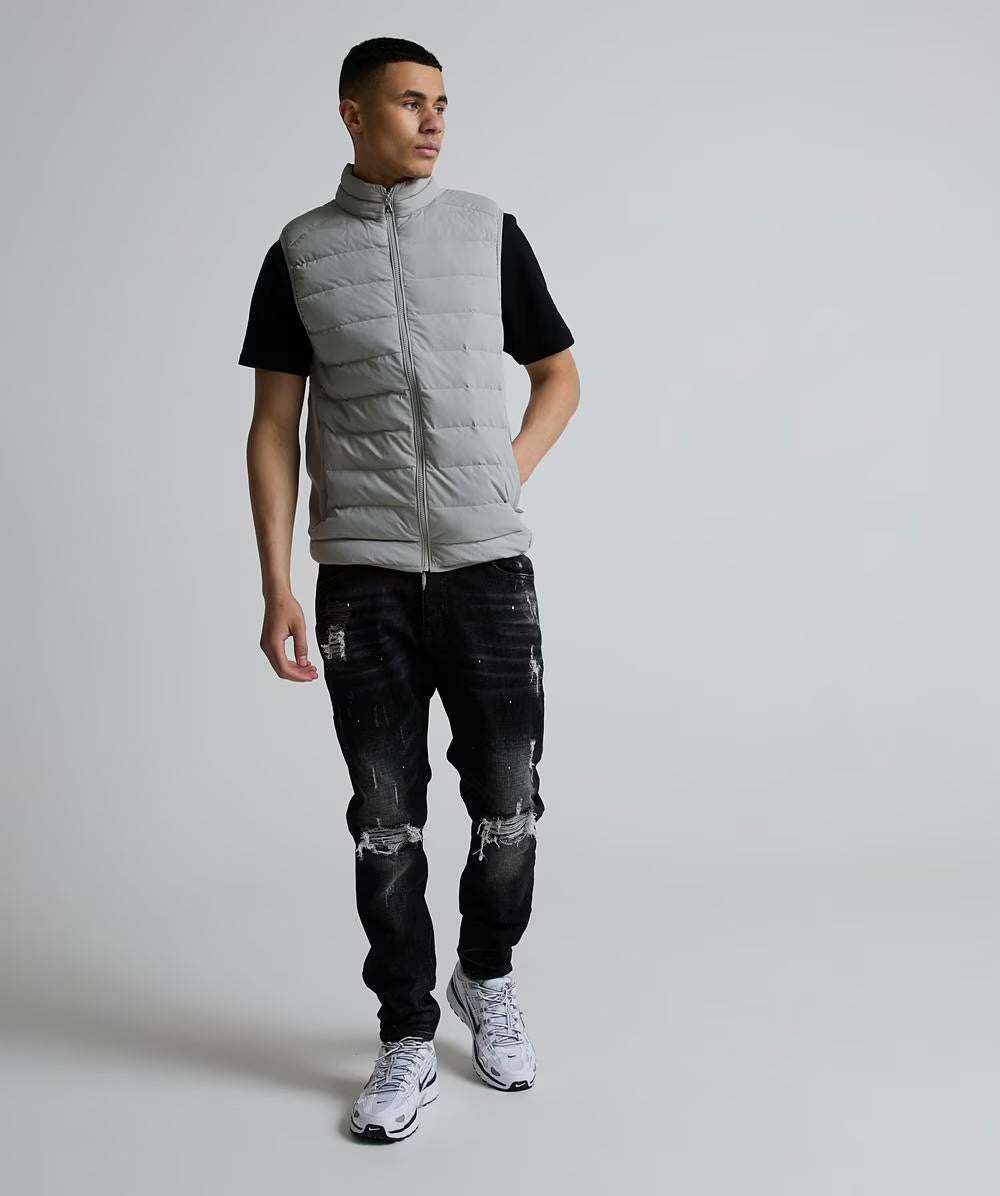 Alessandro Zavetti Masso Padded Gilet Silver Thyme