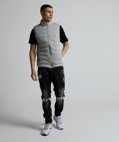 Alessandro Zavetti Masso Padded Gilet Silver Thyme