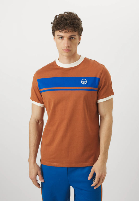 Sergio Tacchini Master T-Shirt Mocha Bisque/Nautical Blue/Gardenia