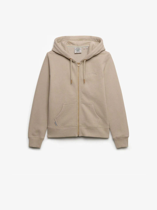 Superdry Ladies Essential Logo Zip Hood HB Feather Grey