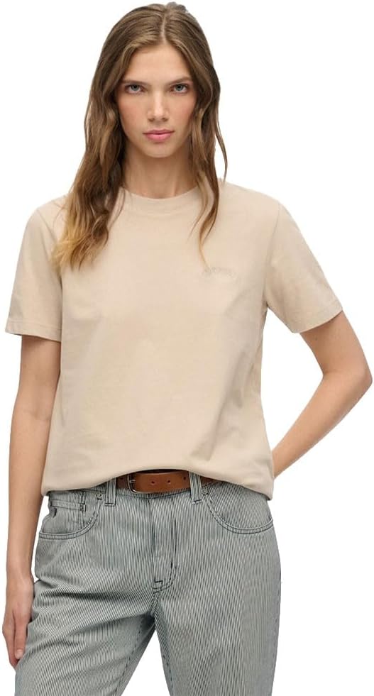 Superdry Ladies Essential Logo EMB T-Shirt Feather Grey
