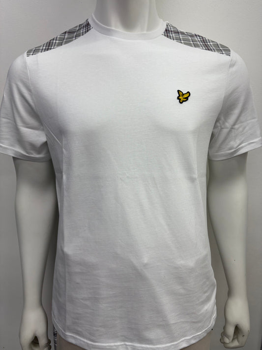 Lyle & Scott Check Panelled T-Shirt White