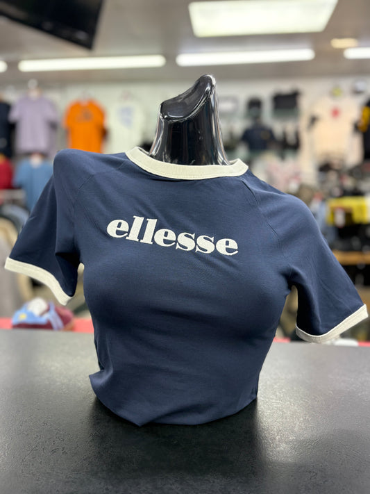Ellesse Ladies Albenga T-Shirt Dark Blue/Off White