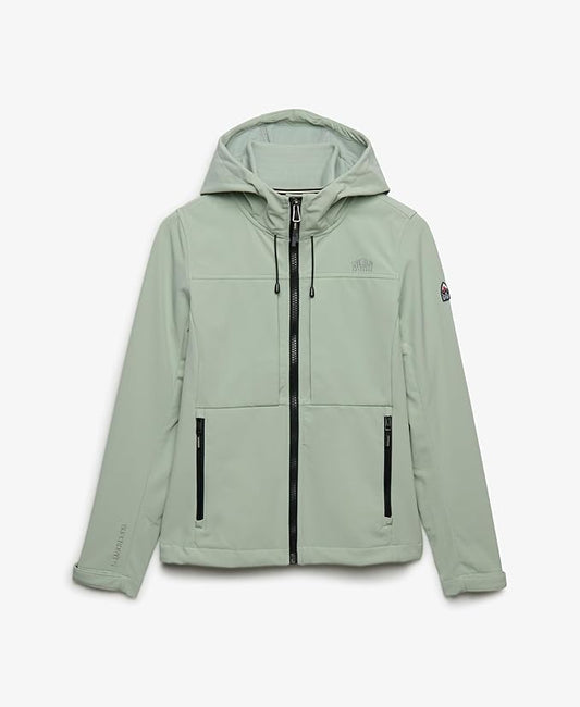 Superdry Ladies Hooded Classic Trekker Jacket Aqua Grey