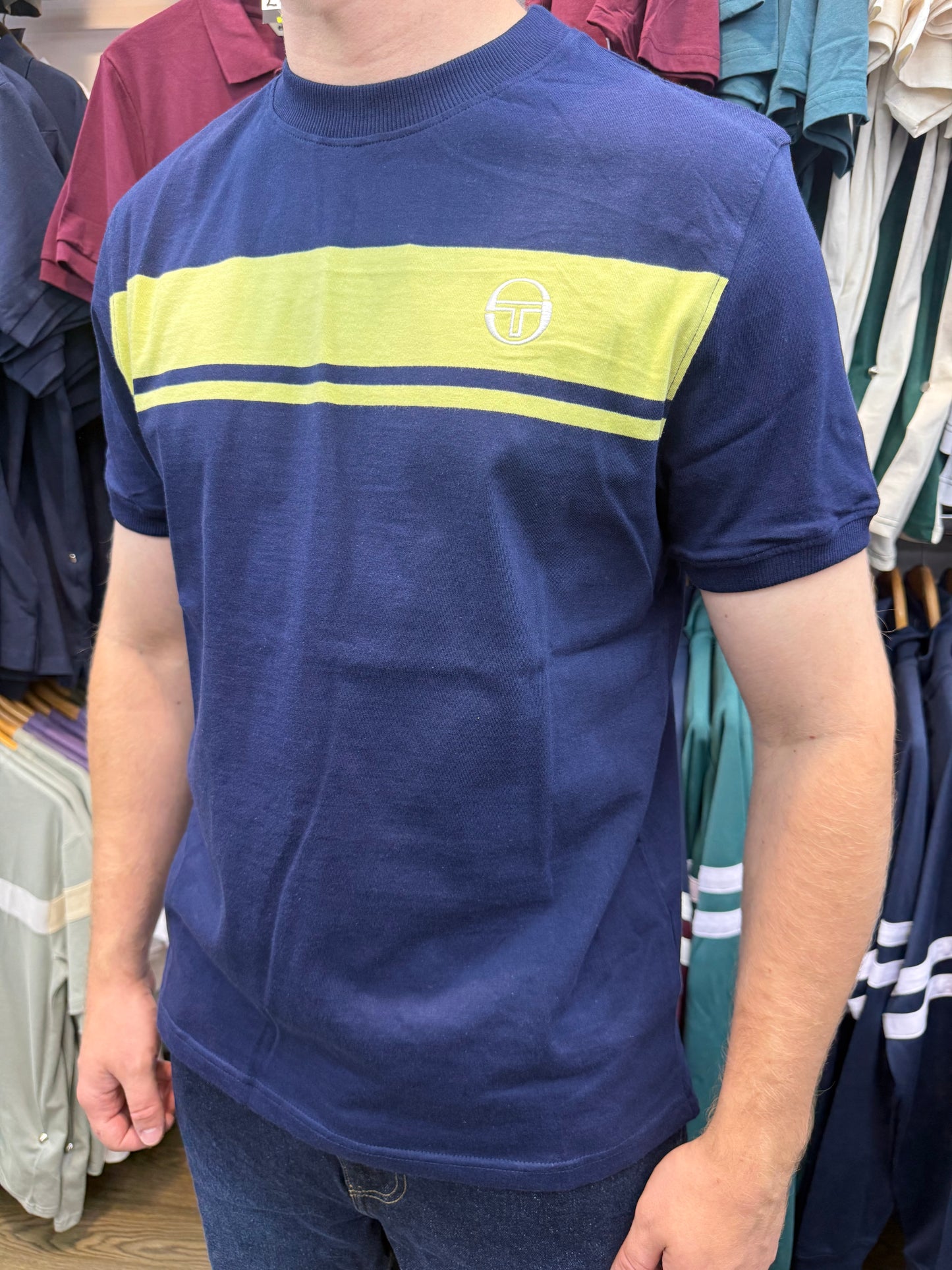 Sergio Tacchini Master T-Shirt Maritime Blue/Celery Green