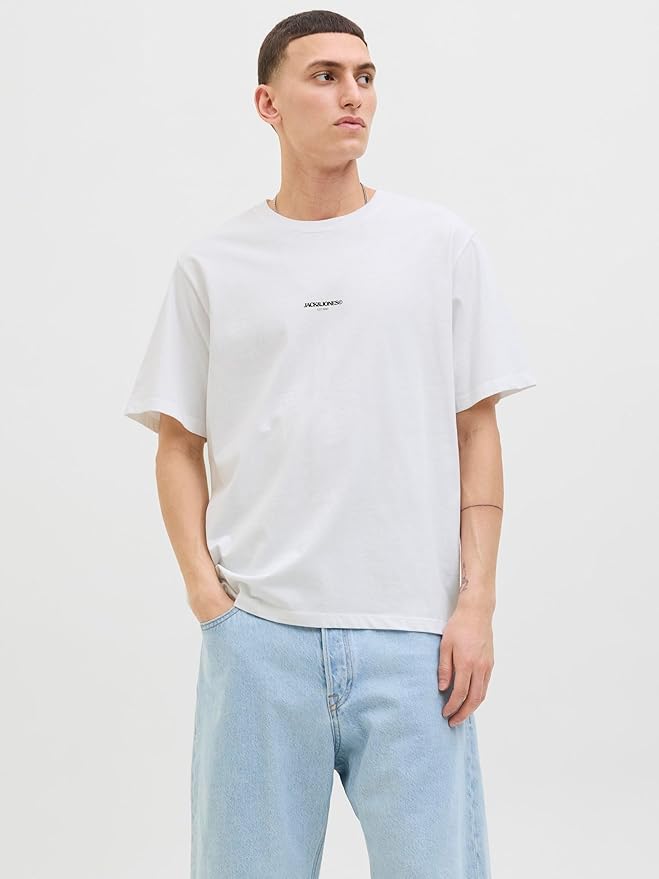 JACK & JONES JORTAVIRA Poster T-Shirt Bright White