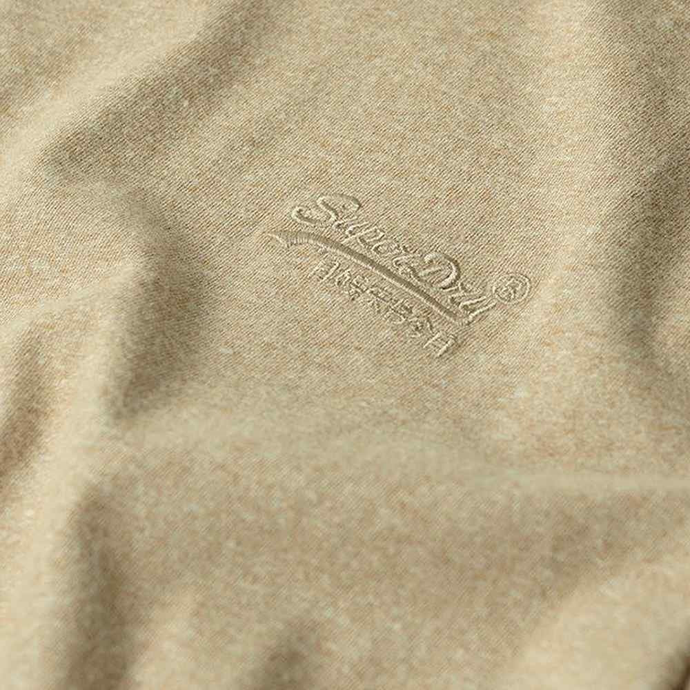 Superdry Essential Logo Embroidered T-Shirt Tan Brown Fleck Marl
