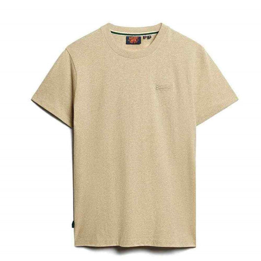 Superdry Essential Logo Embroidered T-Shirt Tan Brown Fleck Marl