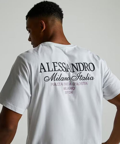 Alessandro Zavetti Montanelli T-Shirt White/Jet Black/Lilac