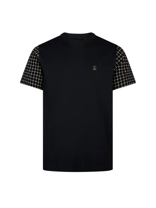Luke 1977 Dale Check Sleeve T-Shirt Navy