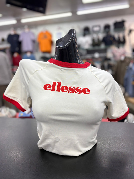 Ellesse Ladies Albenga T-Shirt Off White/Red