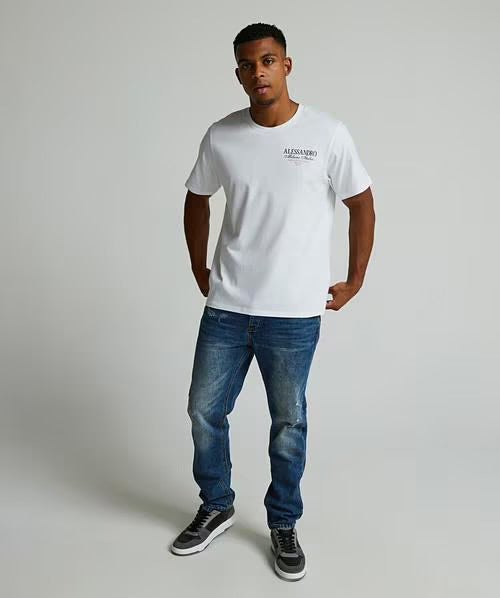 Alessandro Zavetti Montanelli T-Shirt White/Jet Black/Lilac