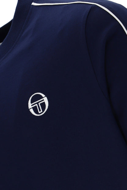 Sergio Tacchini Santis Raised Logo T-Shirt Maritime Blue/Gardenia