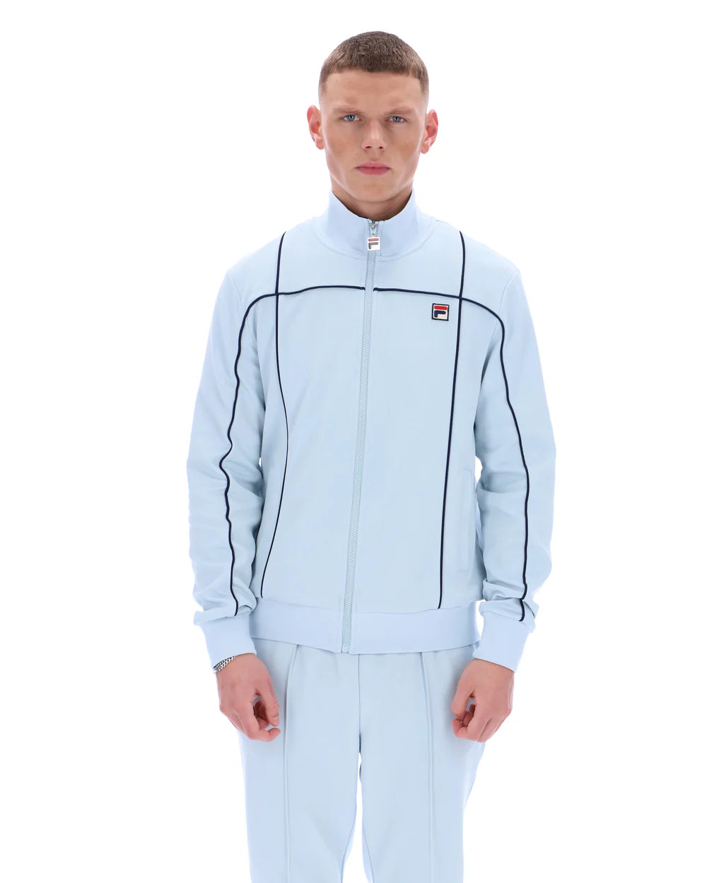 FILA Vintage Armando Contrast Piping Track Top Skyway/Navy