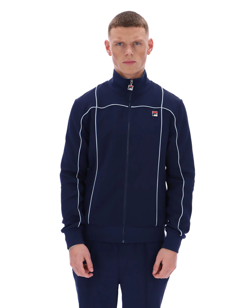 FILA Vintage Armando Contrast Piping Track Top Navy/Skyway