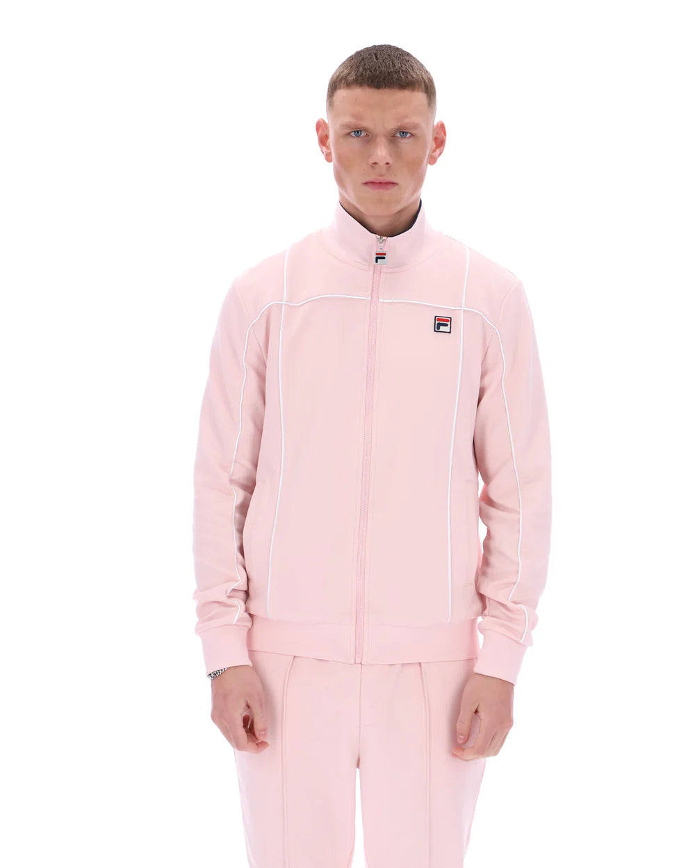 FILA Vintage Armando Contrast Piping Track Top Pale Lilac/White