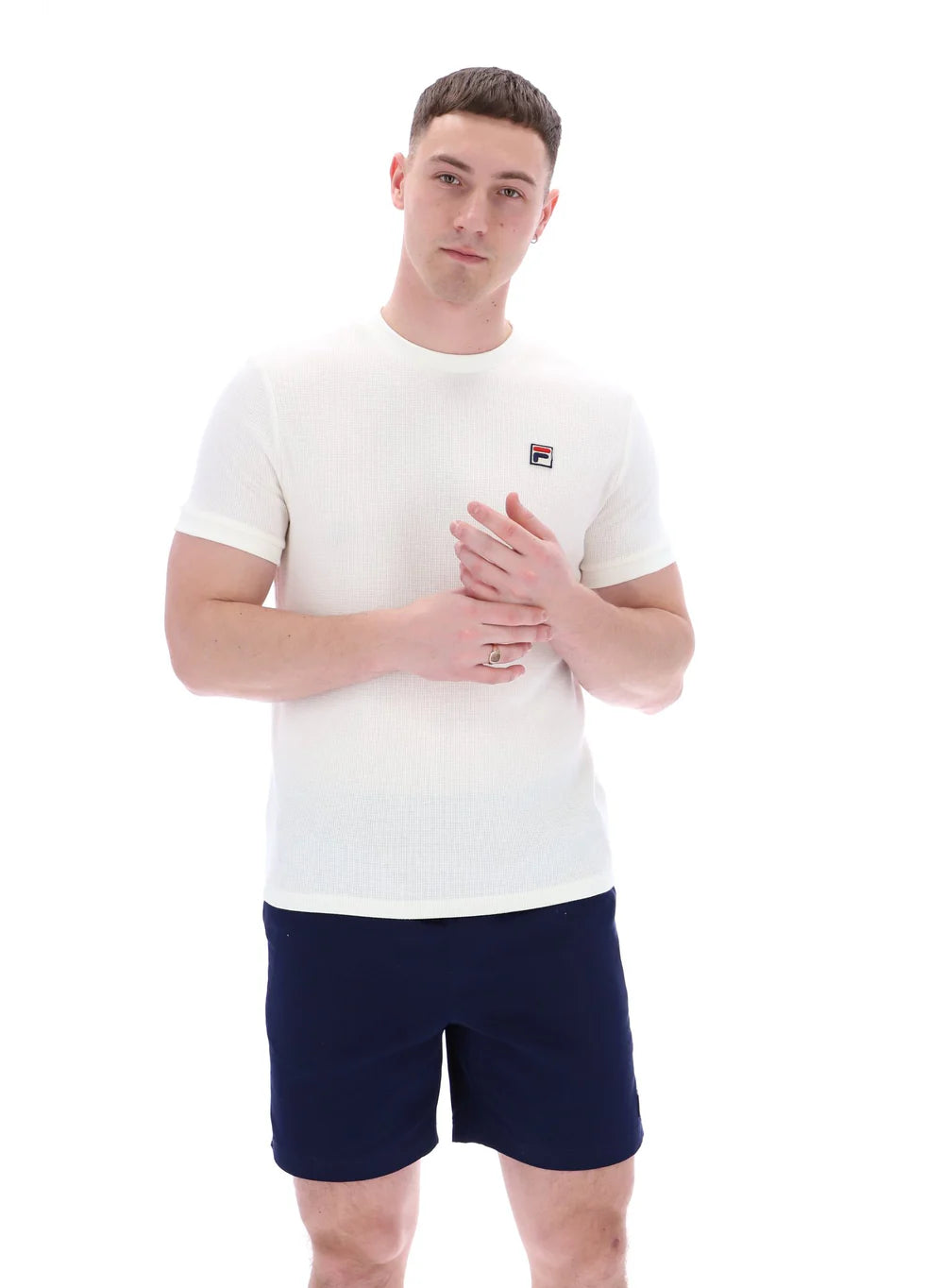 FILA Ash Micro Waffle Ringer T-Shirt Gardenia