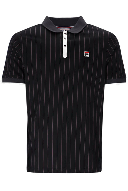 FILA BB1 Classic Vintage Striped Polo Shirt Black/Gardenia/Fig/Charcoal