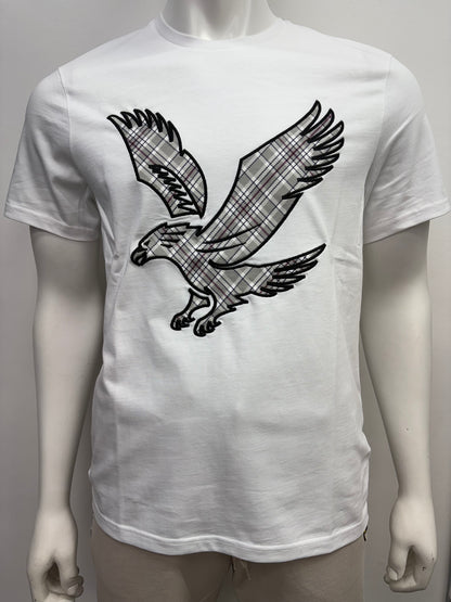 Lyle & Scott Check Eagle T-Shirt White