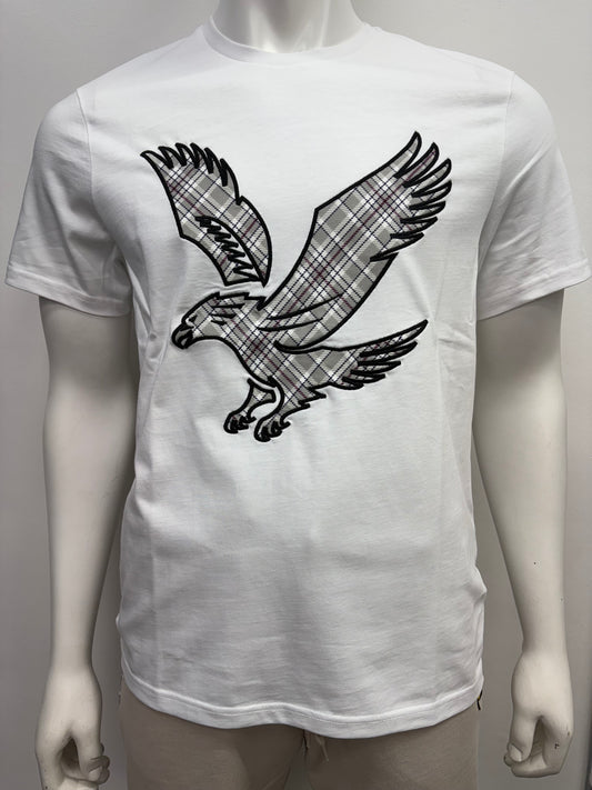 Lyle & Scott Check Eagle T-Shirt White