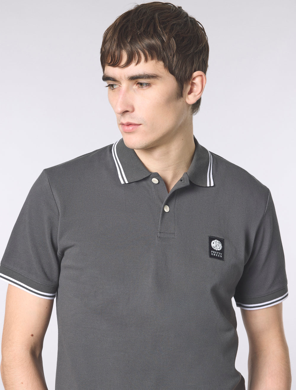 Pretty Green Rayner Polo Shirt Charcoal