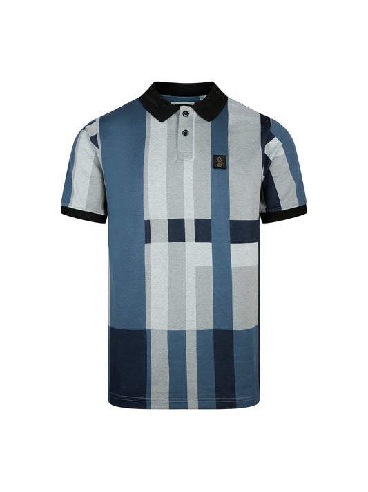 Luke 1977 Bury Check Polo Shirt Blue
