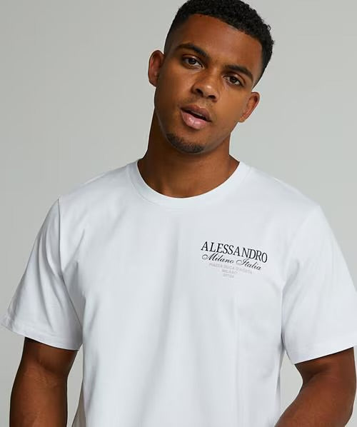 Alessandro Zavetti Montanelli T-Shirt White/Jet Black/Lilac