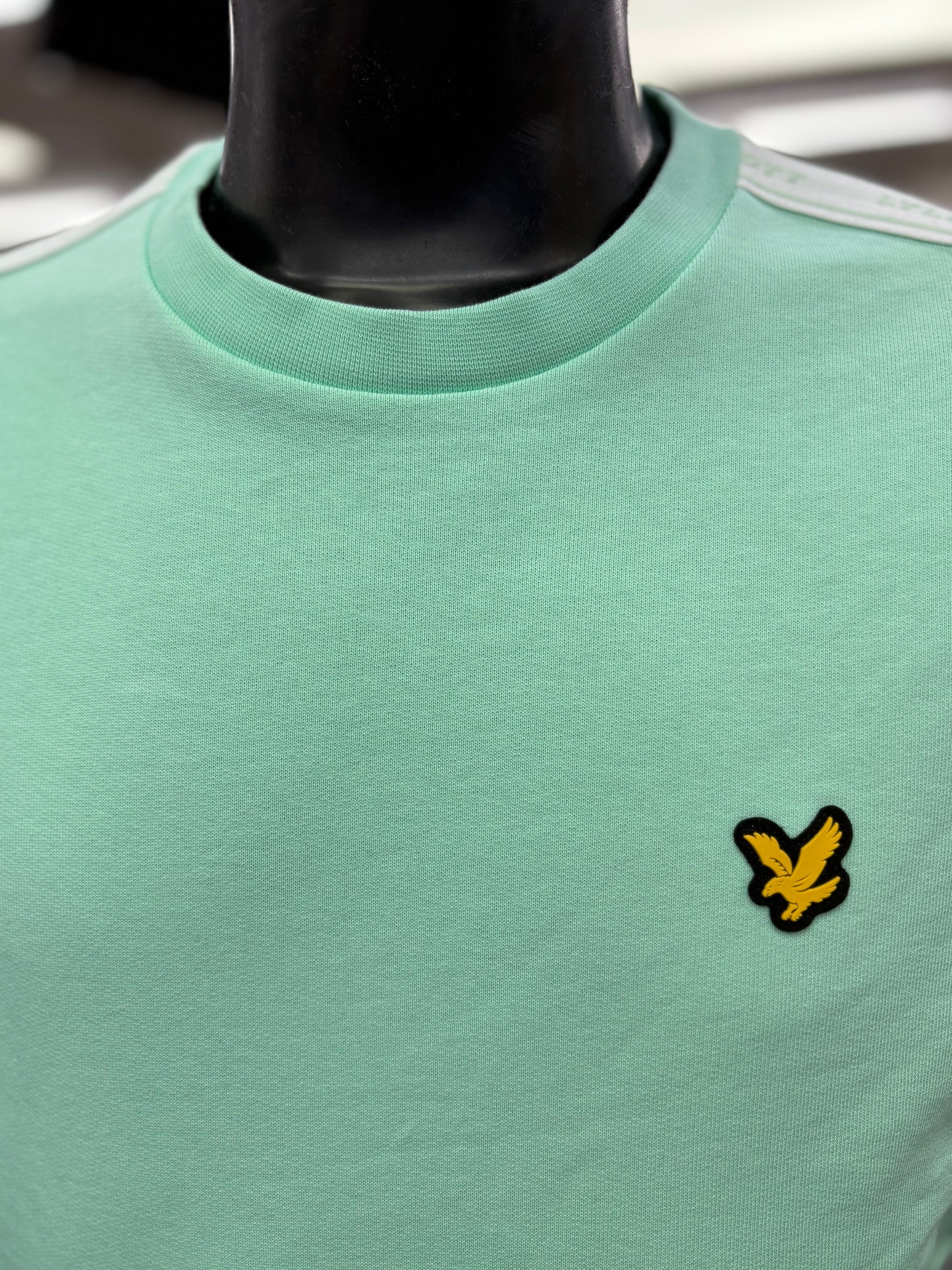 Lyle & Scott Jacquard Tape Crew Neck Sweatshirt Cool Mint