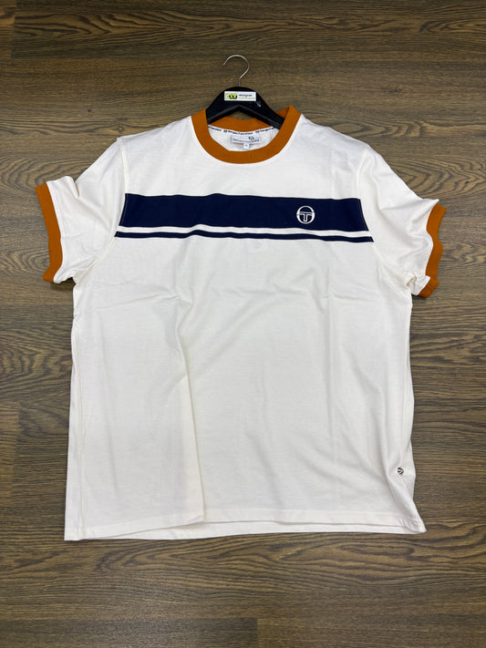 Sergio Tacchini Master Crew Neck T-Shirt Gardenia/Maritime Blue/Pumpkin Spice