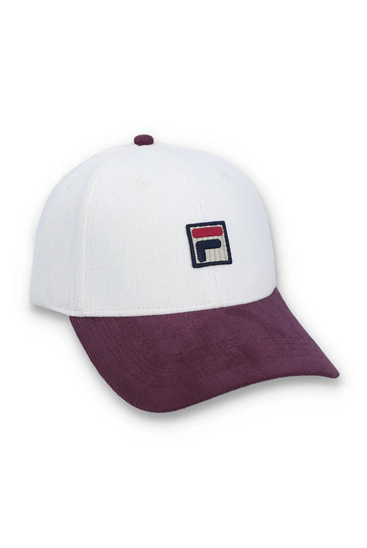 FILA Clarke Courdoroy Colour Block Baseball Cap Gardenia/Fig