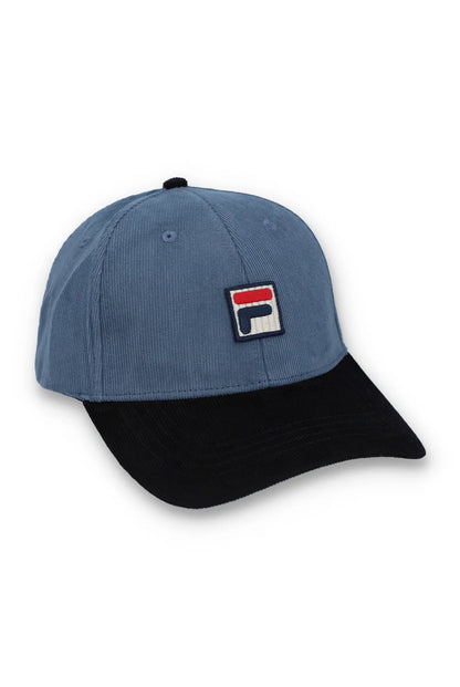 FILA Clarke Courdoroy Colour Block Baseball Cap Vintage Indigo/Black