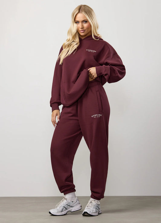 Gym King Ladies Composed Oversized Hoodie Deep Cherry