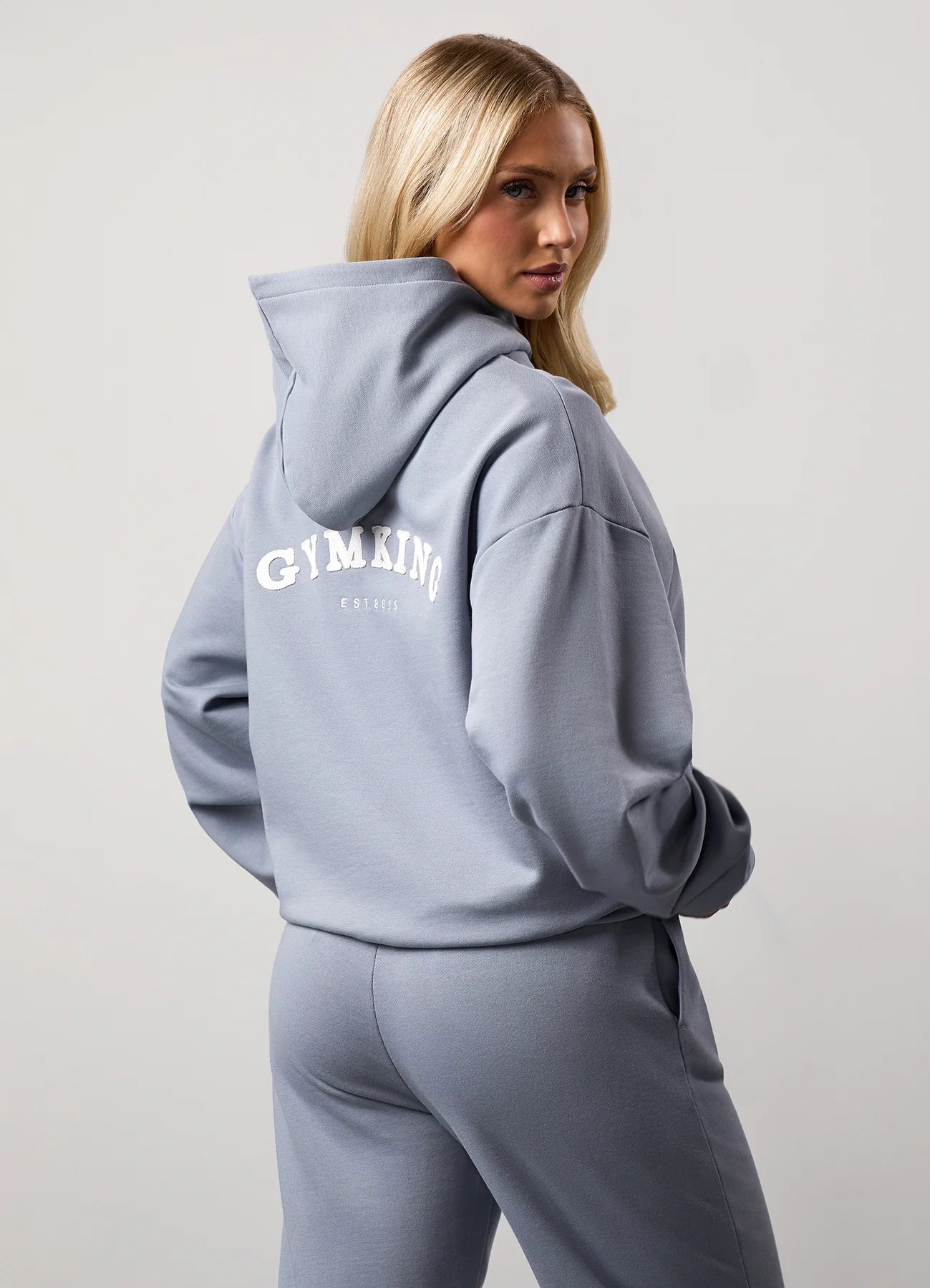 Gym King Ladies Compose Relaxed Fit Hood Blue Mist