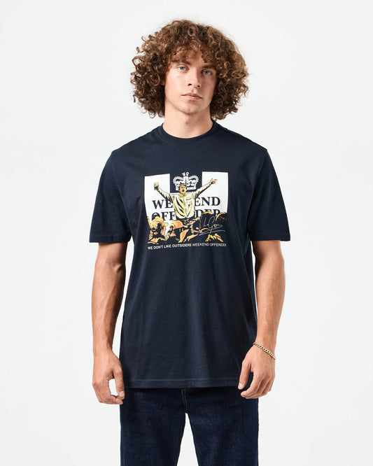 Weekend Offender Leo Gregory Graphic T-Shirt Navy