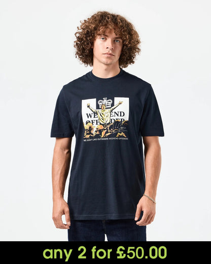 Weekend Offender Leo Gregory Graphic T-Shirt Navy