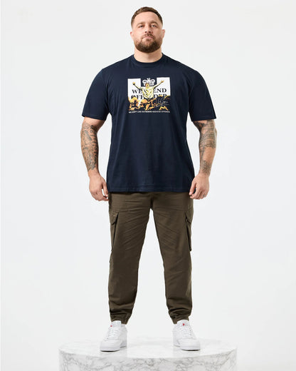 Weekend Offender Plus Size Leo Gregory Graphic T-Shirt Navy