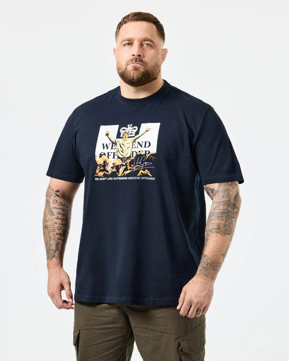 Weekend Offender Plus Size Leo Gregory Graphic T-Shirt Navy