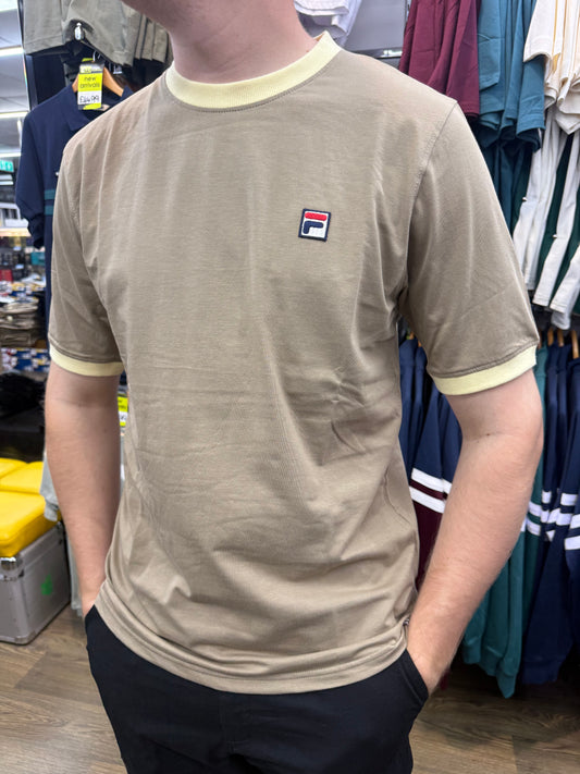 FILA Vintage Marconi Ringer T-Shirt Chinchilla/Double Cream