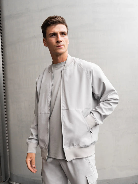 Valere Milano Clean Bomber Jacket Grey