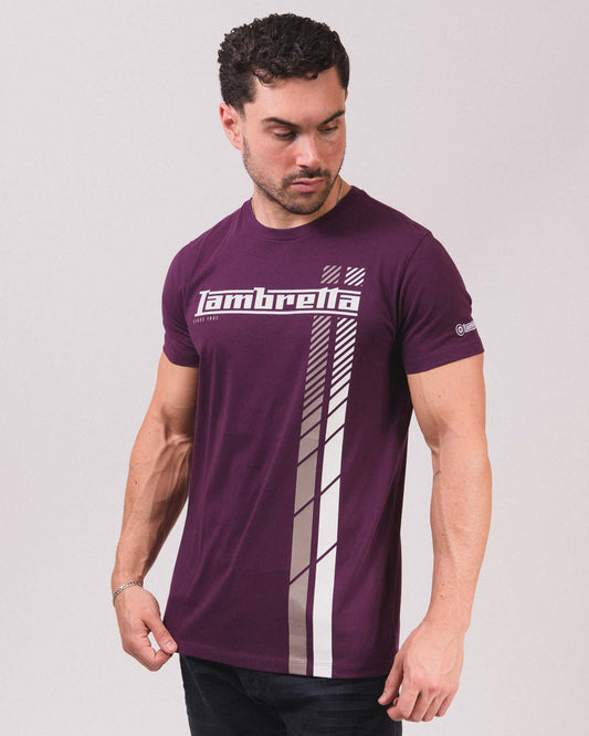 Lambretta Fade Racing Stripe T-Shirt Winter Bloom