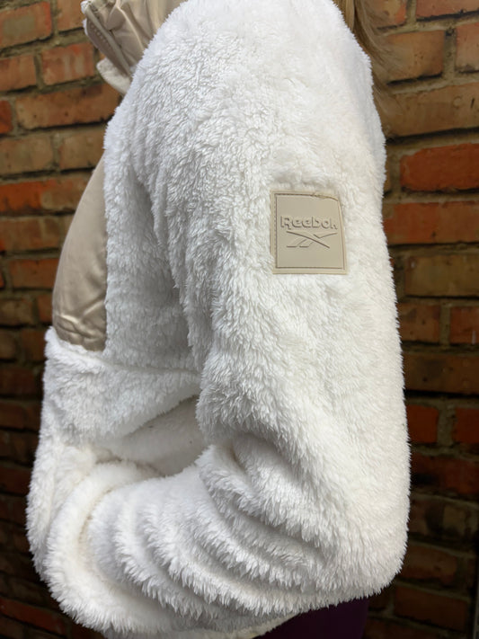 Reebok Ladies Double Monkey Fleece Jacket Cream