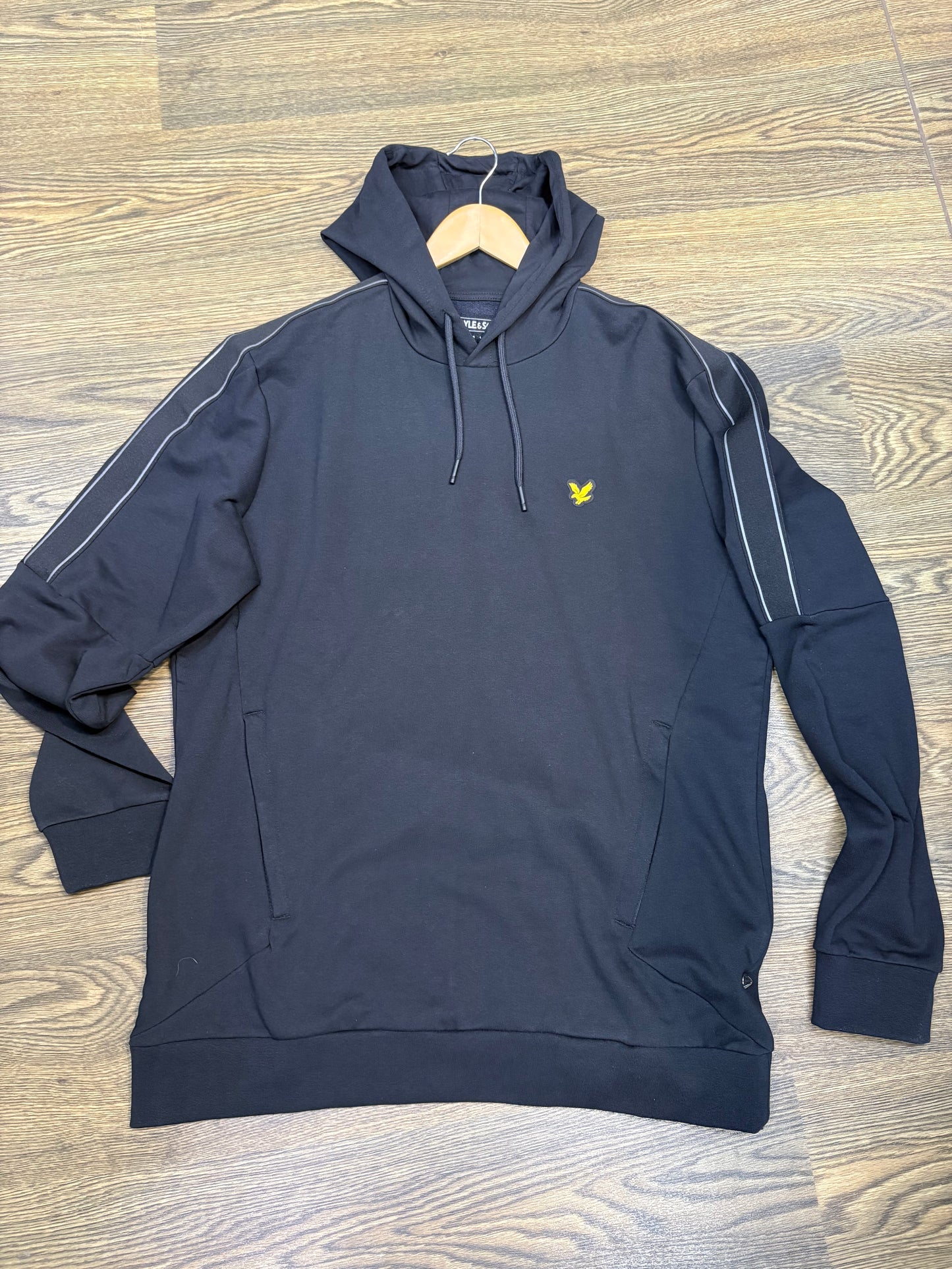Lyle & Scott Sports Tape Hoodie Jet Black