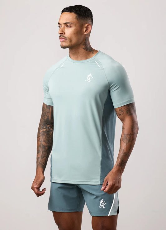 Gym King Flex 2.0 T-Shirt Silver Blue/Petrol Blue