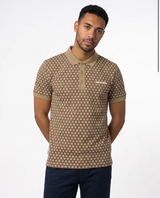 Lambretta Geo Roundel Polo Shirt Lead Grey