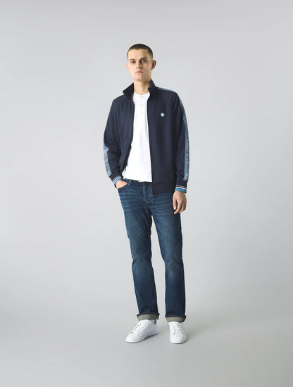 Pretty Green Eclipse Paisley Tape Track Top Navy