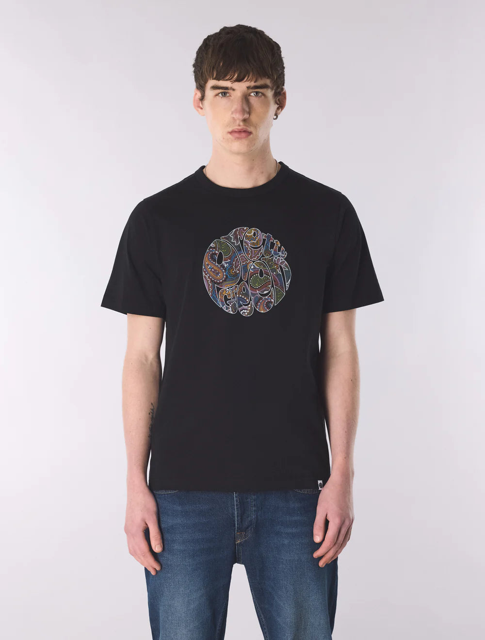 Pretty Green House Paisley Logo T-Shirt Black