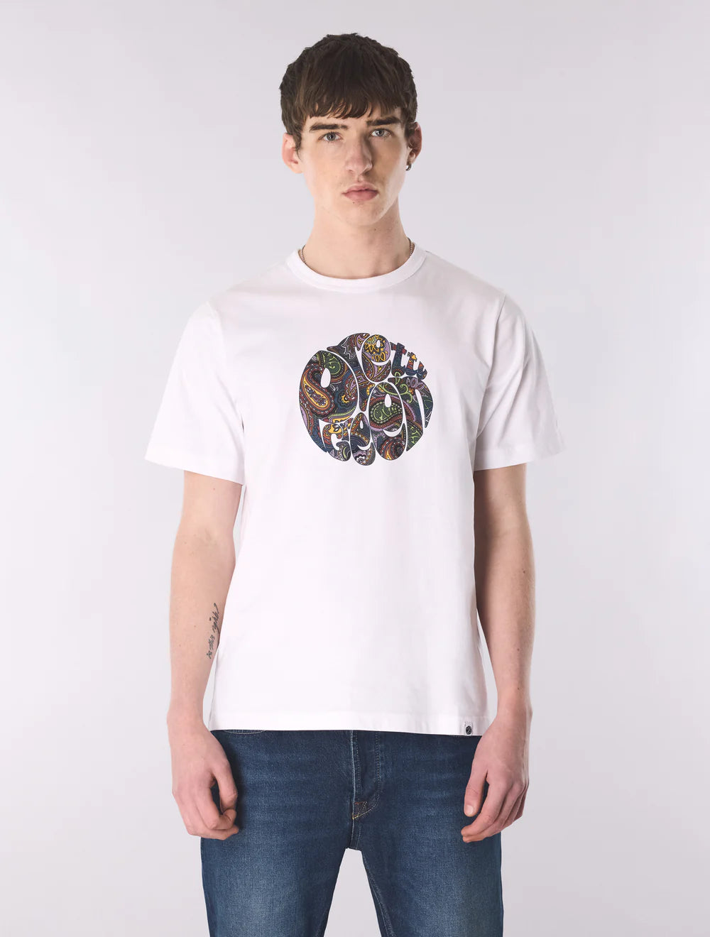 Pretty Green House Paisley Logo T-Shirt White
